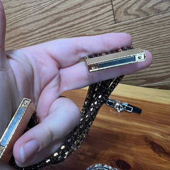 Bracelet Lot 11 Pieces Silver Black Gold Tone Stacking Shimmer Bangles Filigree - Picture 7 of 13